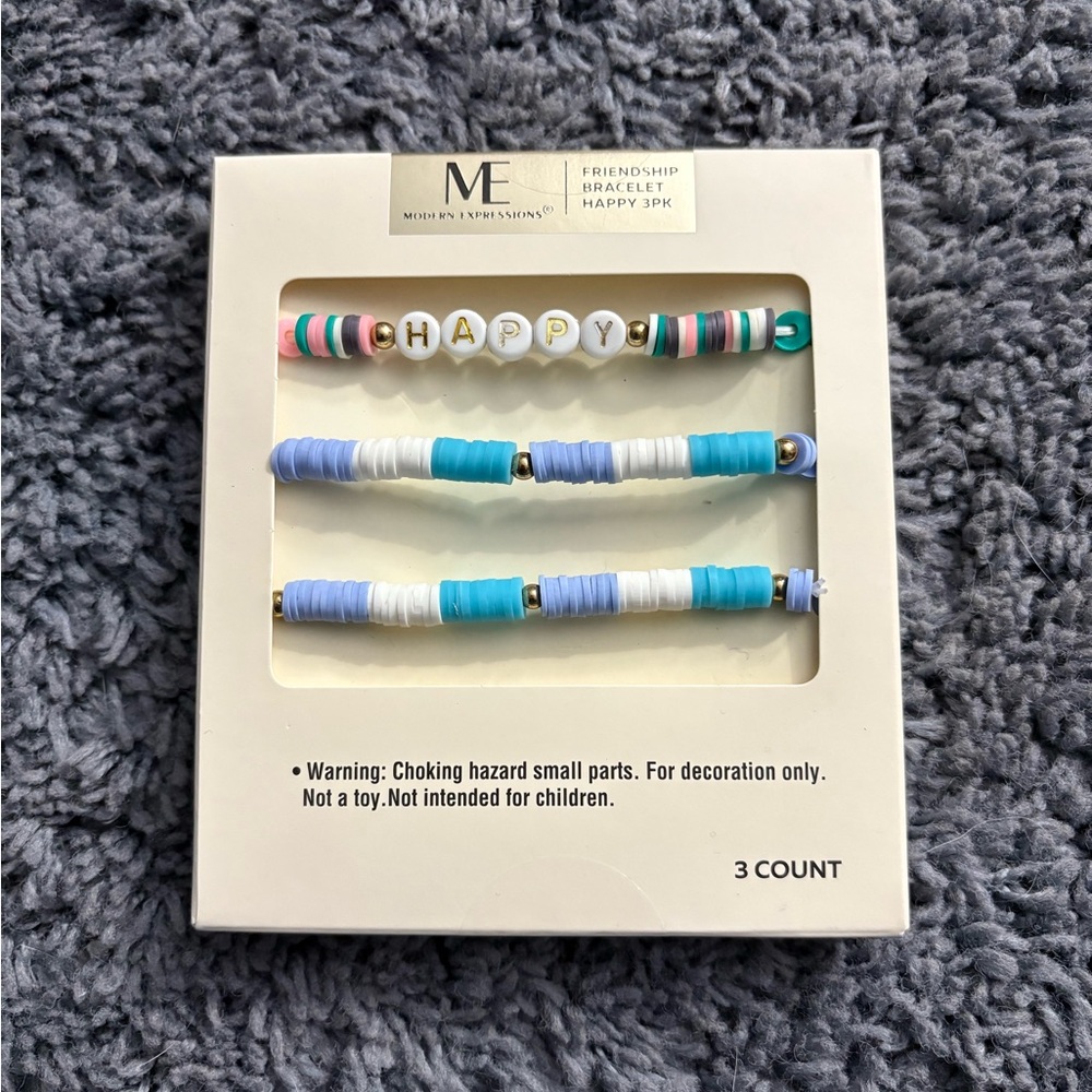 NWT modern expressions happy bracelet 3 pack